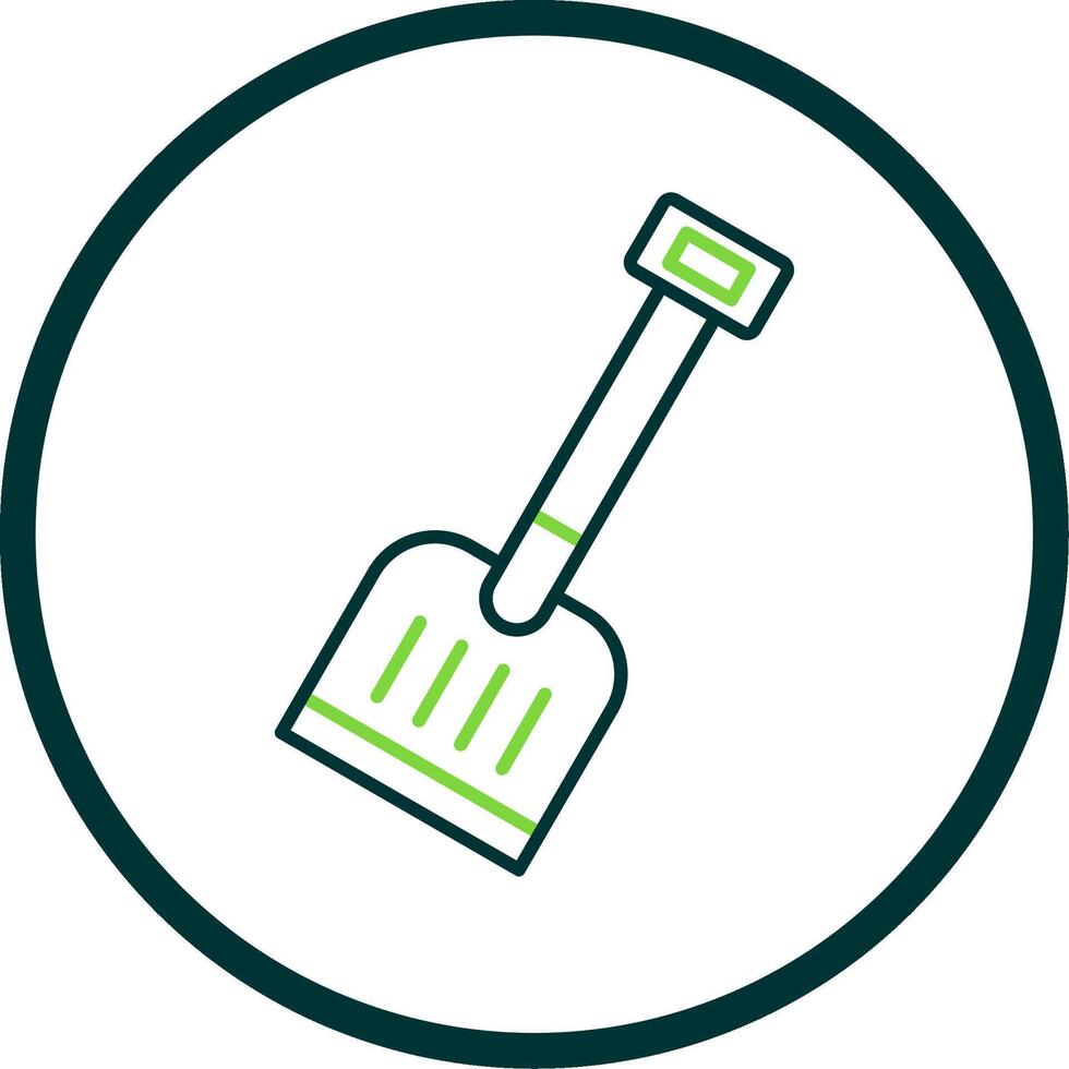 Shovel Line Circle Icon vector