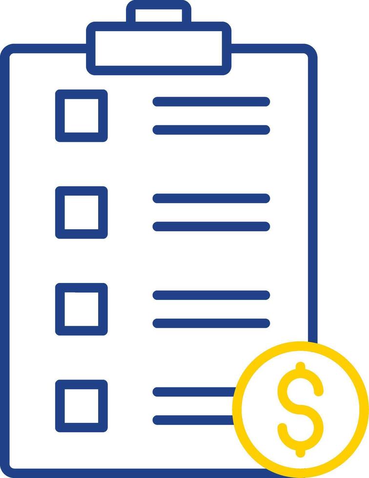 Price List Line Two Color Icon vector