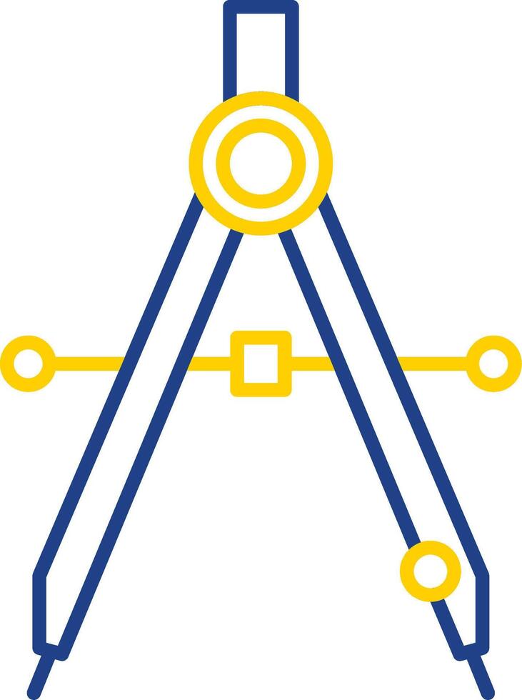 Drawing Compass Line Two Color Icon vector