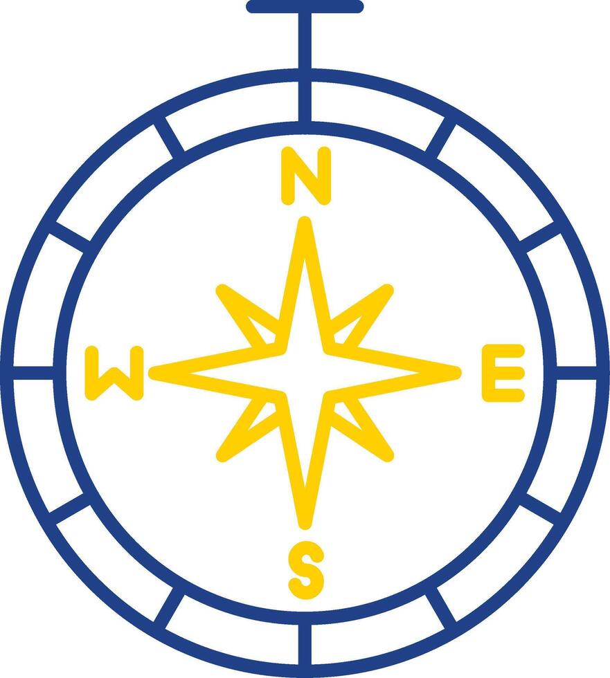 Compass Line Two Color Icon vector
