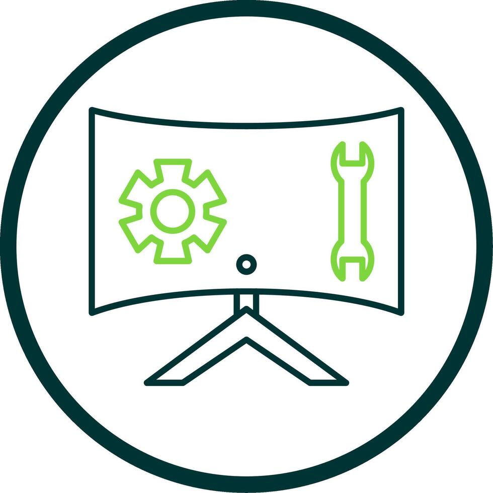 Technical Support Line Circle Icon vector