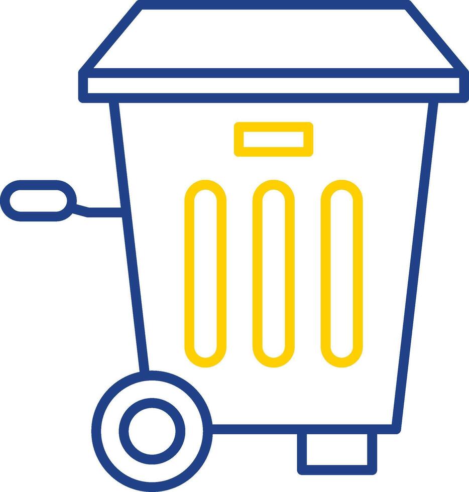 Trash Bin Line Two Color Icon vector