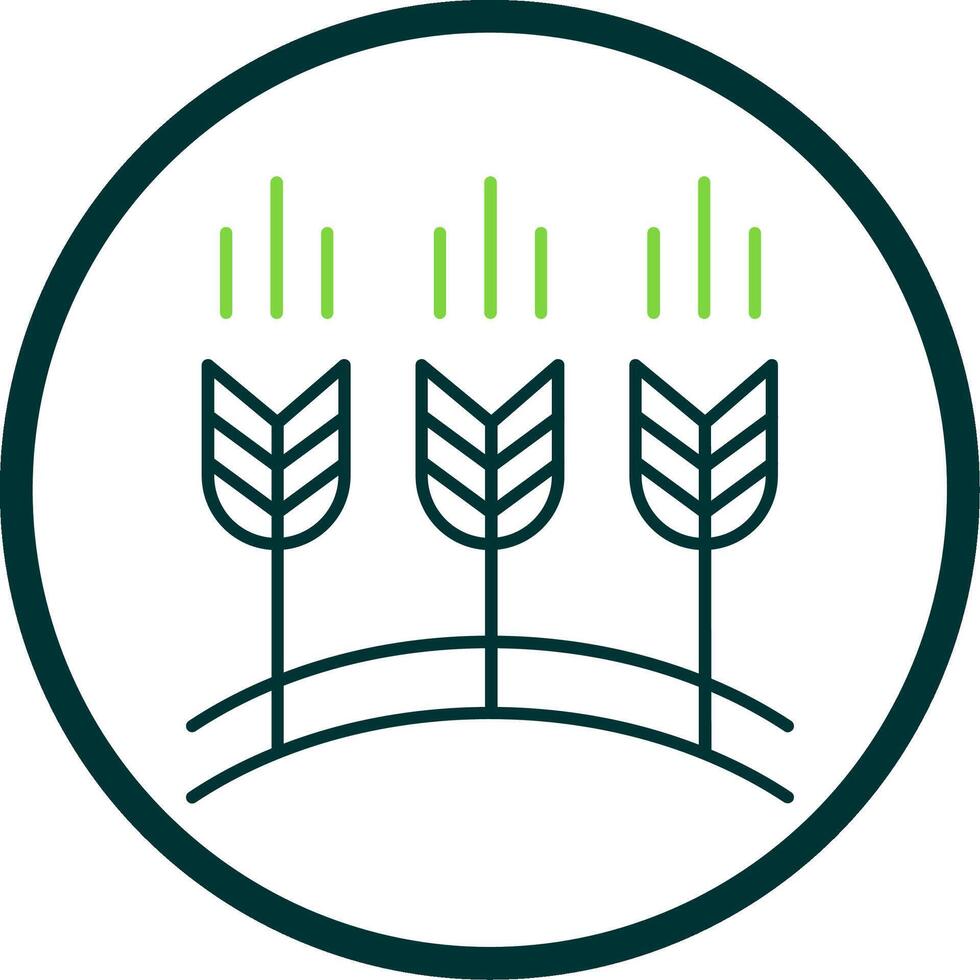 Wheat Line Circle Icon vector