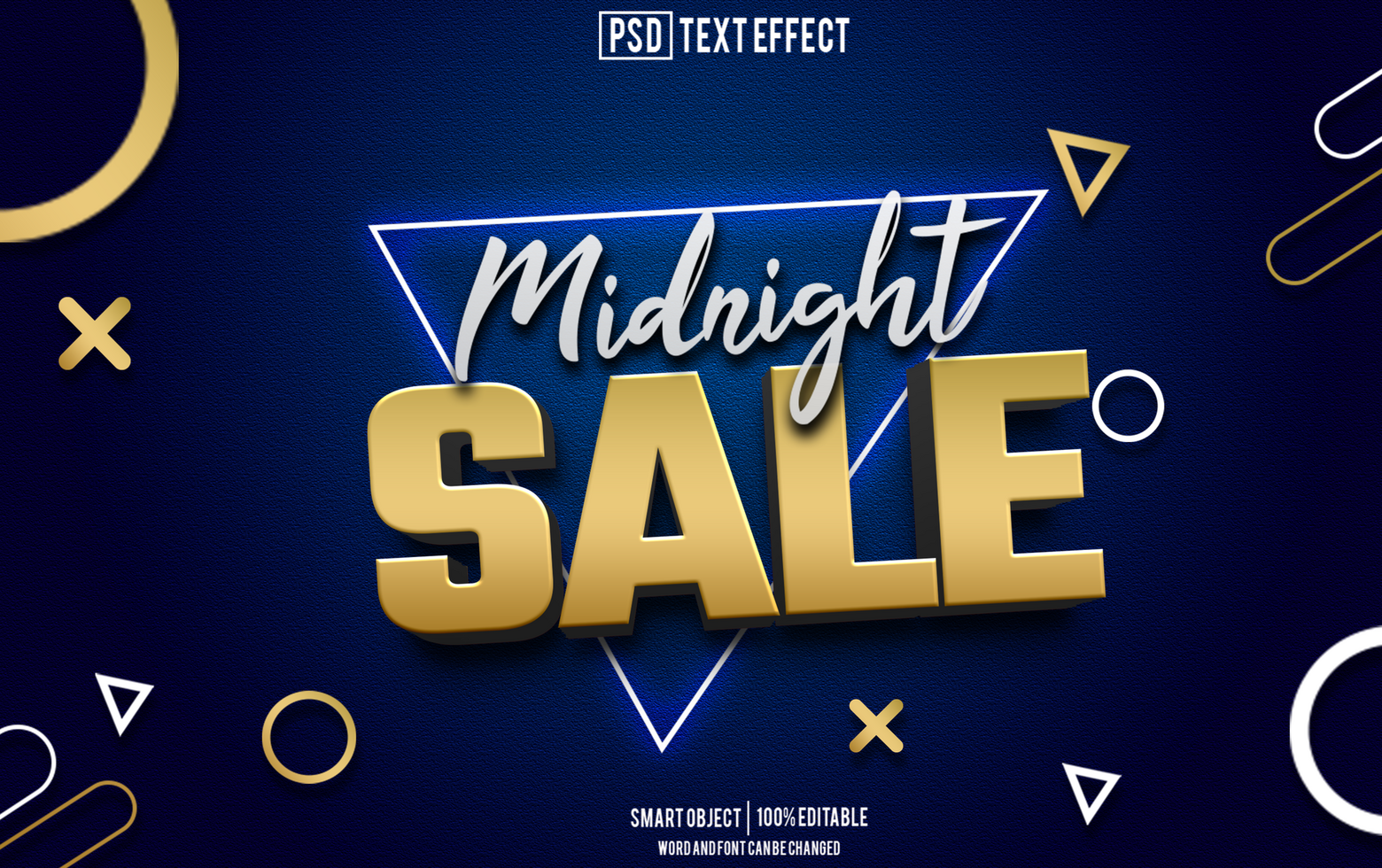 midnight sale text effect, font editable, typography, 3d text. psd