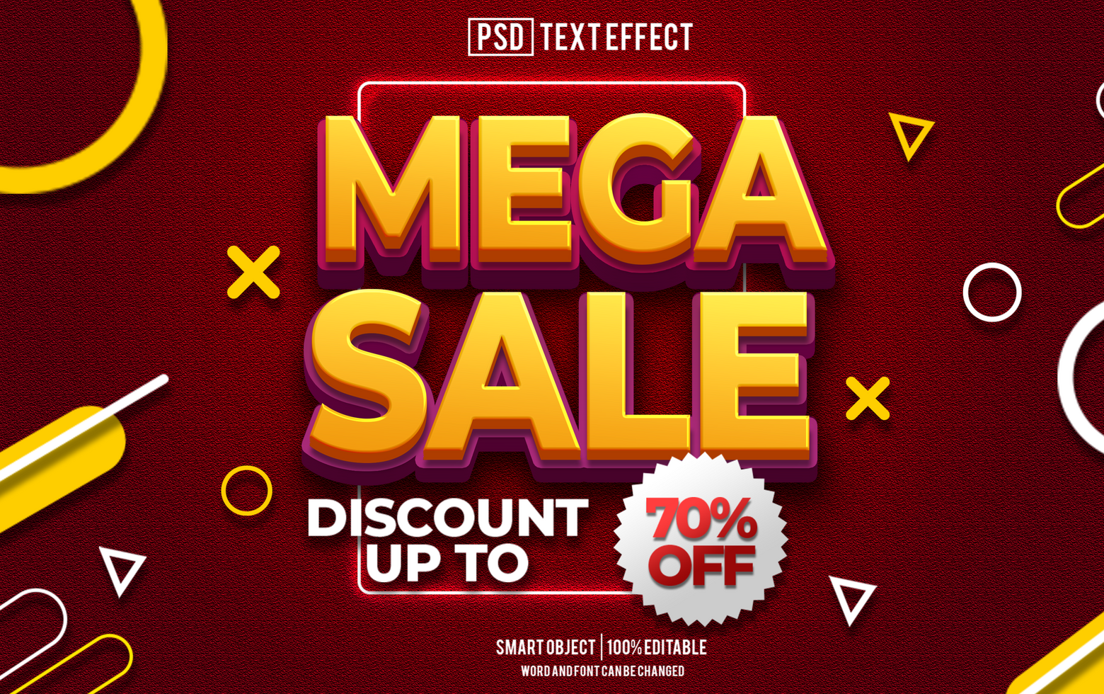 mega sale text effect, font editable, typography, 3d text. psd