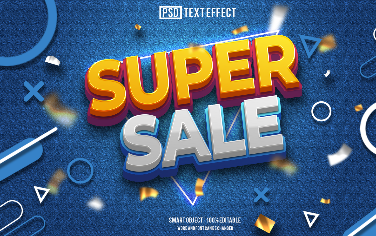 super sale text effect, font editable, typography, 3d text. psd
