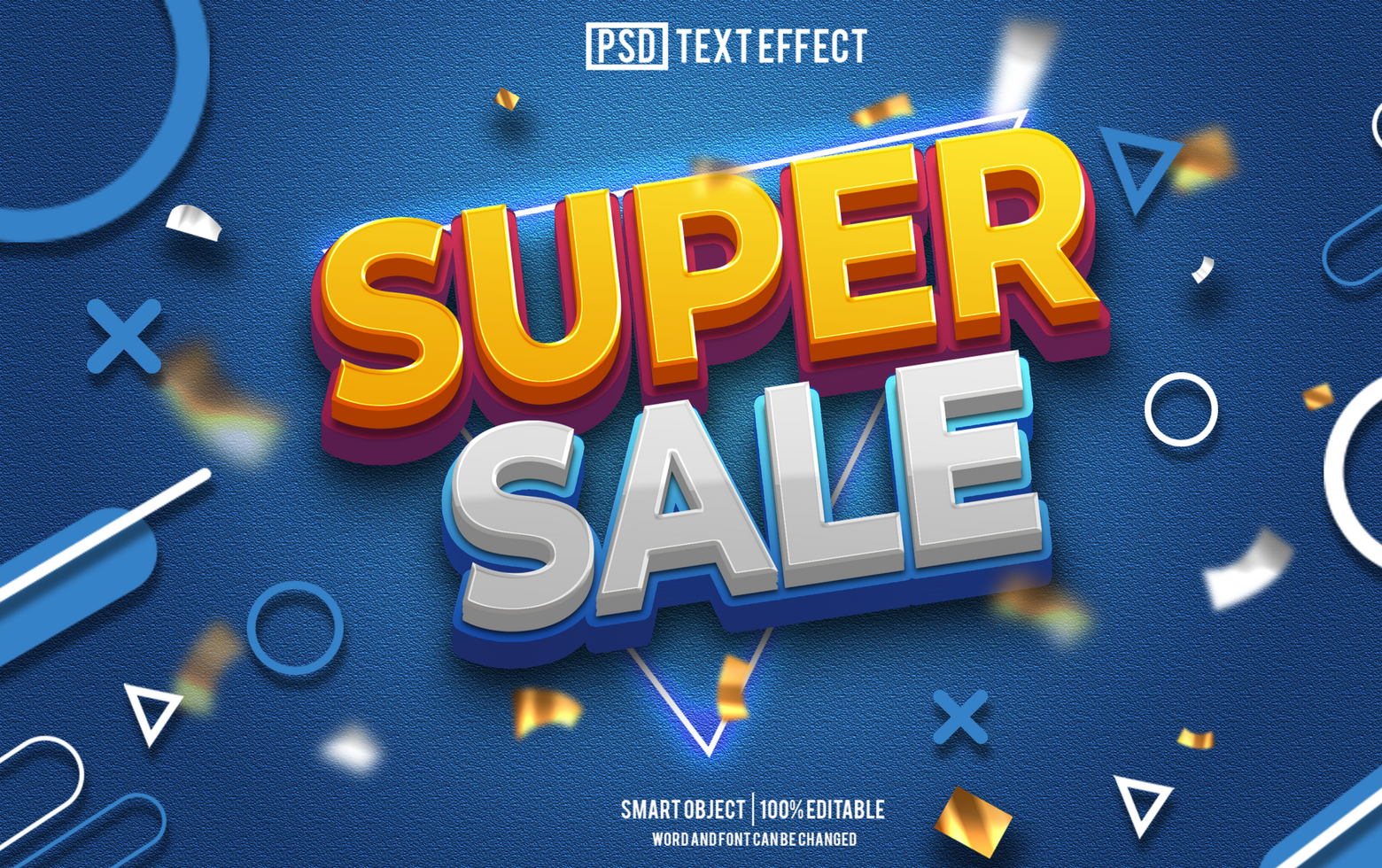 super vendita testo effetto, font modificabile, tipografia, 3d testo. psd