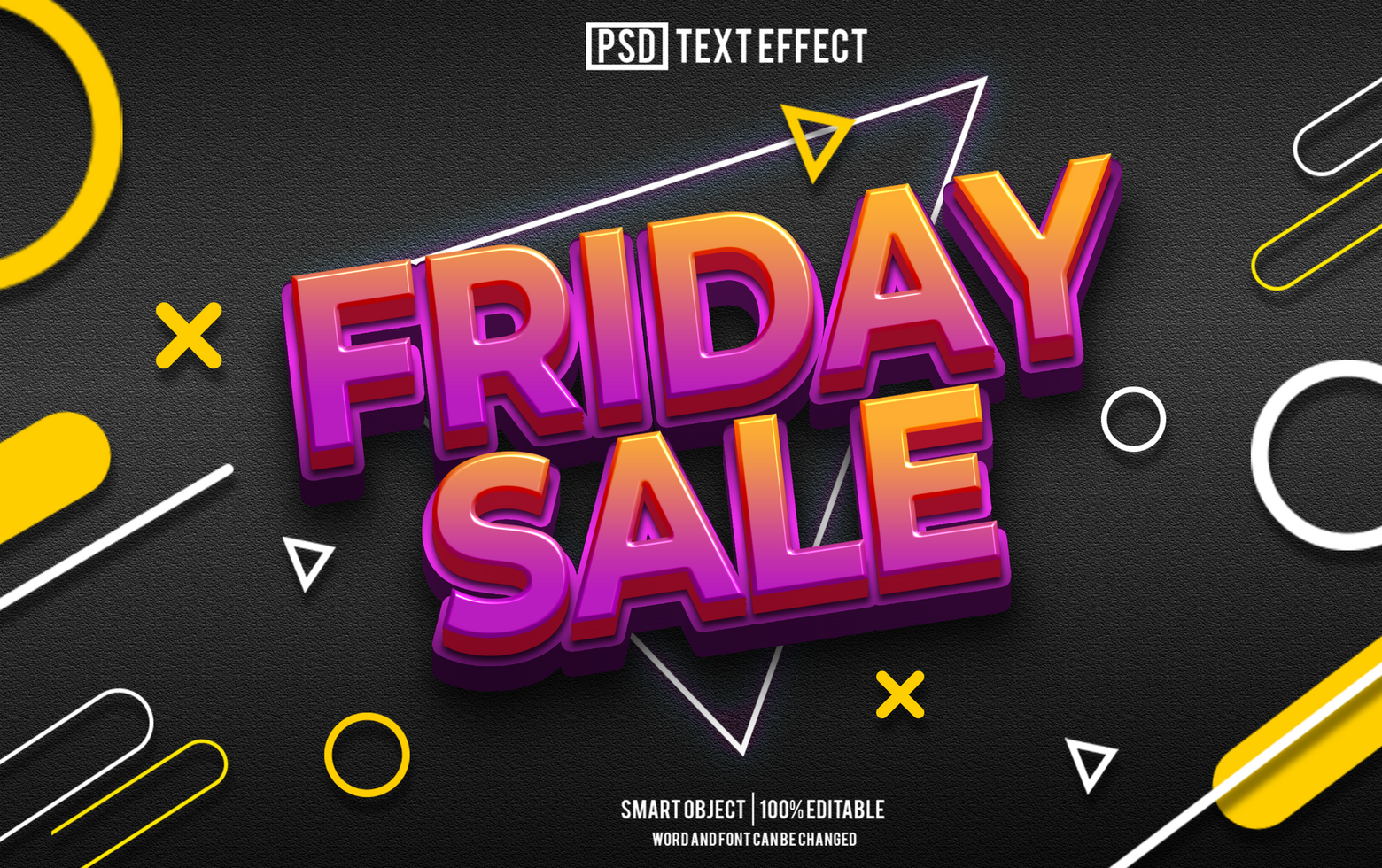 friday sale text effect, font editable, typography, 3d text. psd