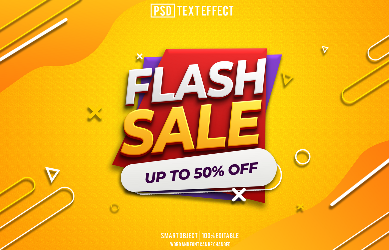 flash sale text effect, font editable, typography, 3d text psd