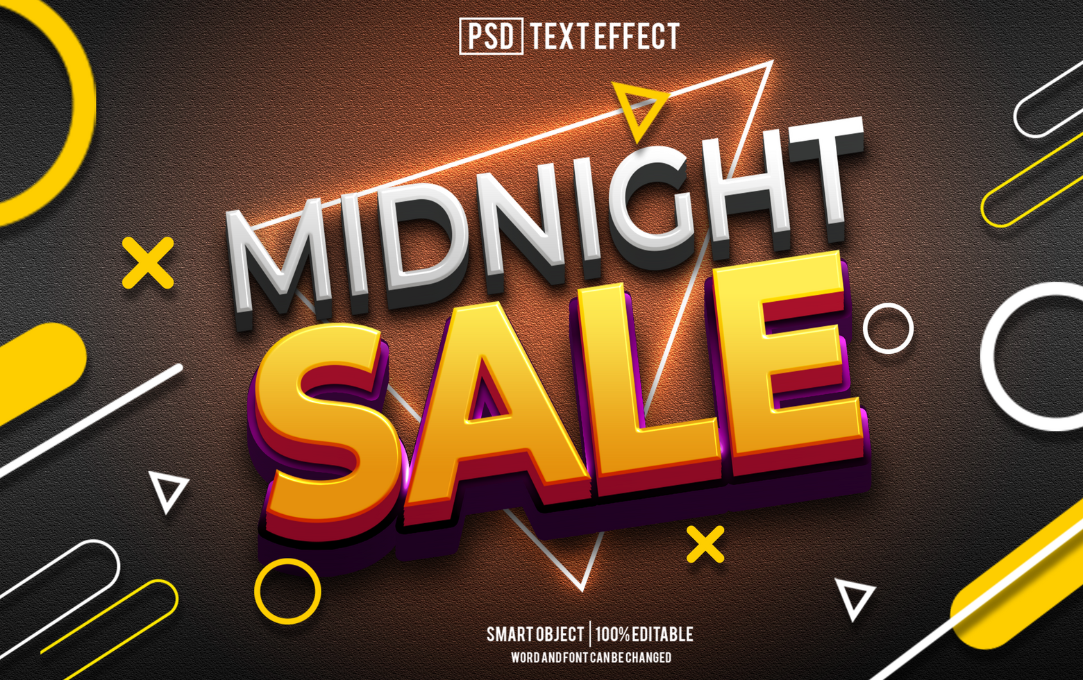 midnight sale text effect, font editable, typography, 3d text. psd