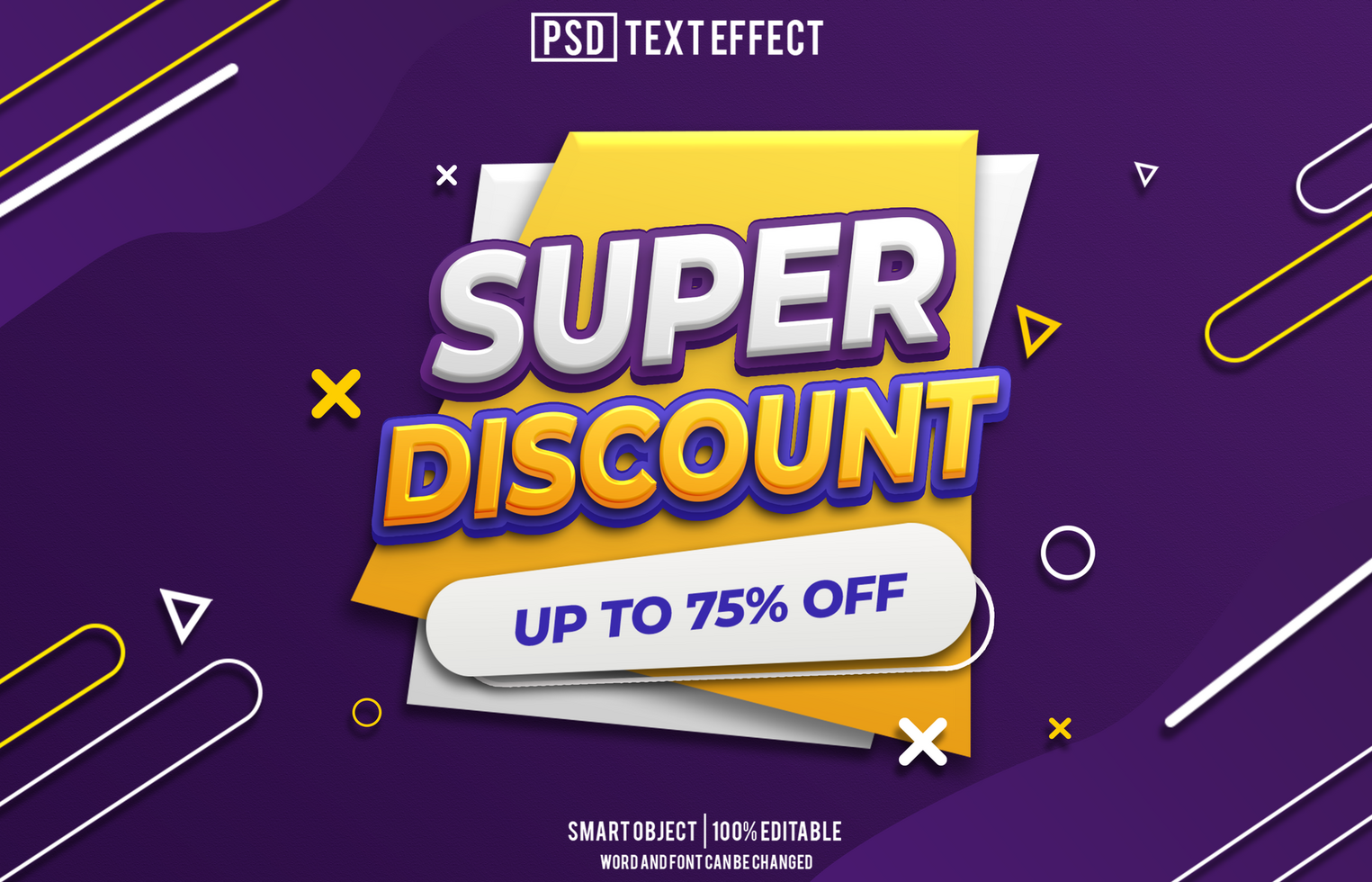 super discount text effect, font editable, typography, 3d text, for background banner psd