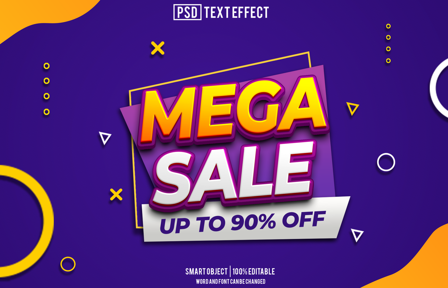 mega sale text effect, font editable, typography, 3d text, for background banner psd