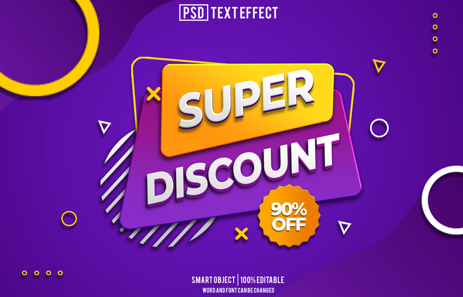 super discount text effect, font editable, typography, 3d text, for background banner psd