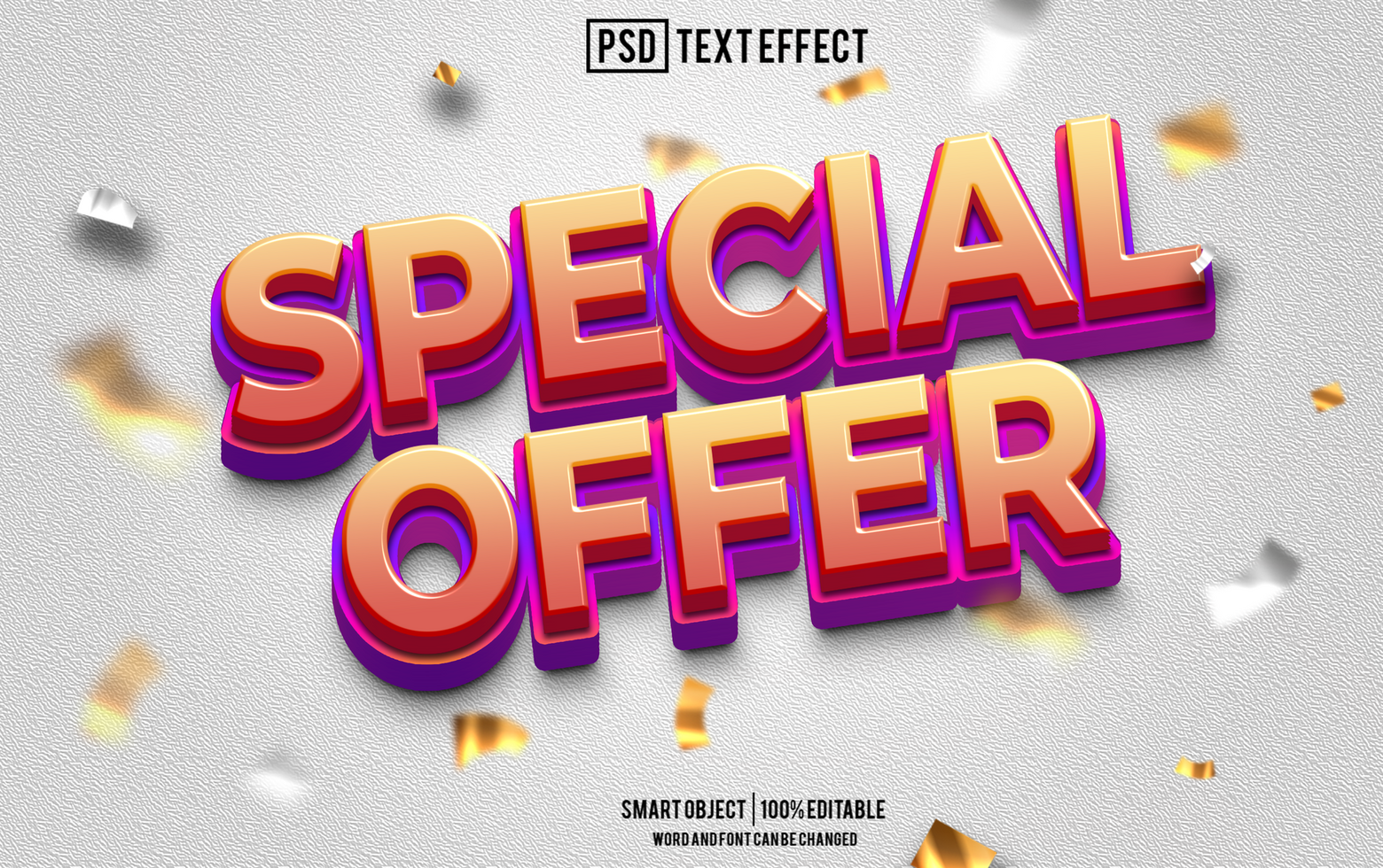 special offer text effect, font editable, typography, 3d text. psd