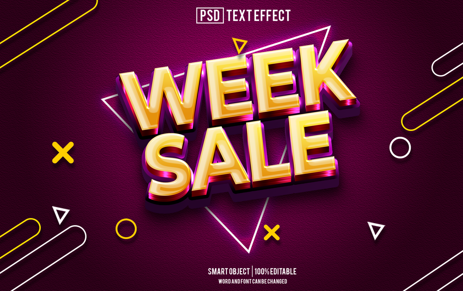 week sale text effect, font editable, typography, 3d text. psd