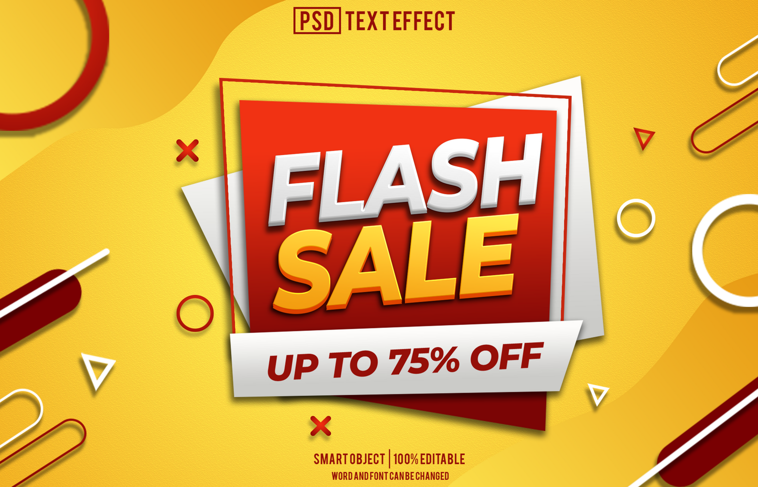 flash sale text effect, font editable, typography, 3d text psd