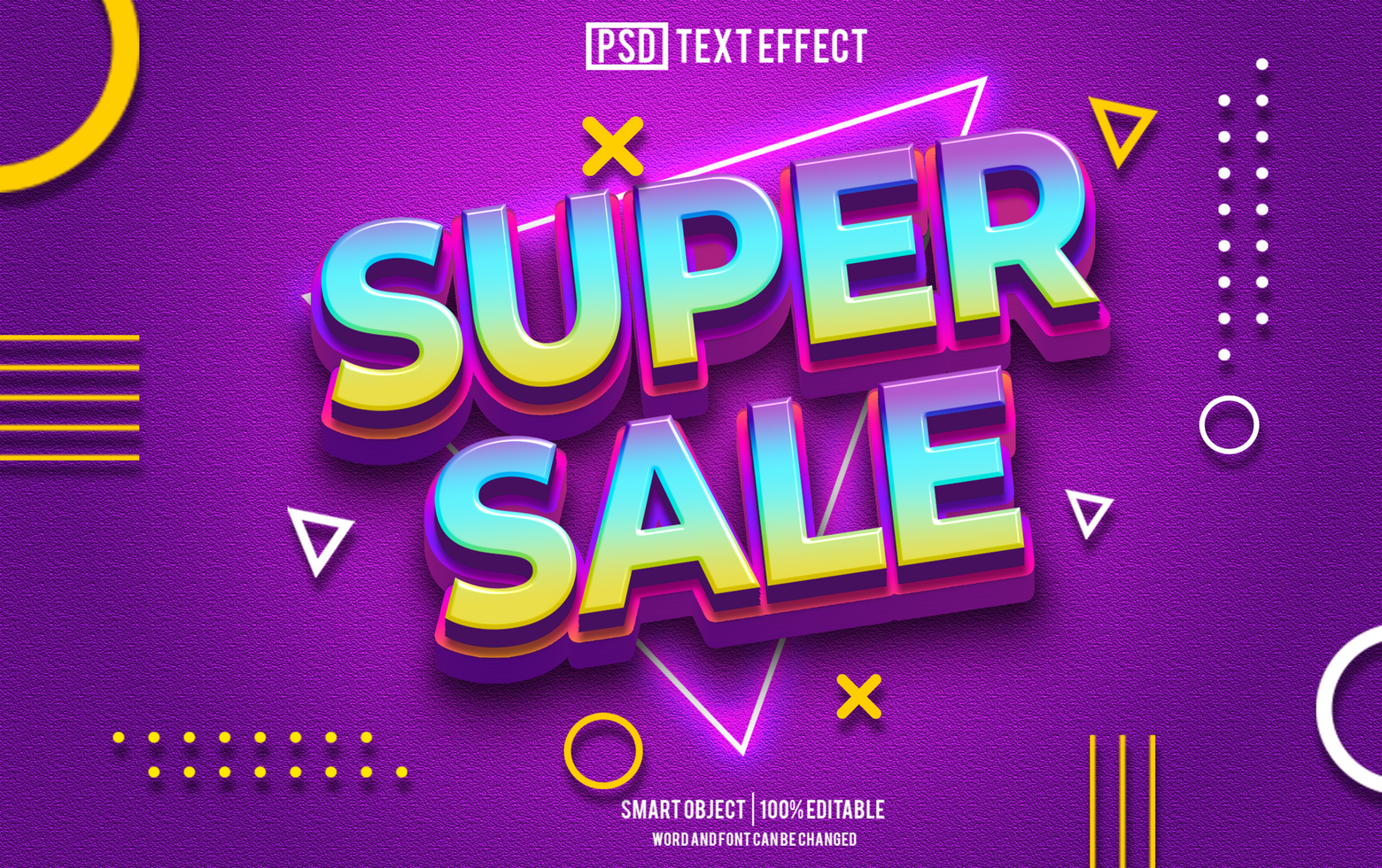 super sale text effect, font editable, typography, 3d text. psd