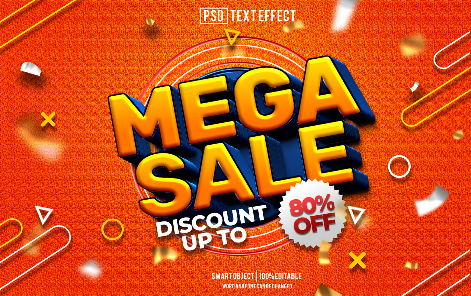 mega sale text effect, font editable, typography, 3d text. psd