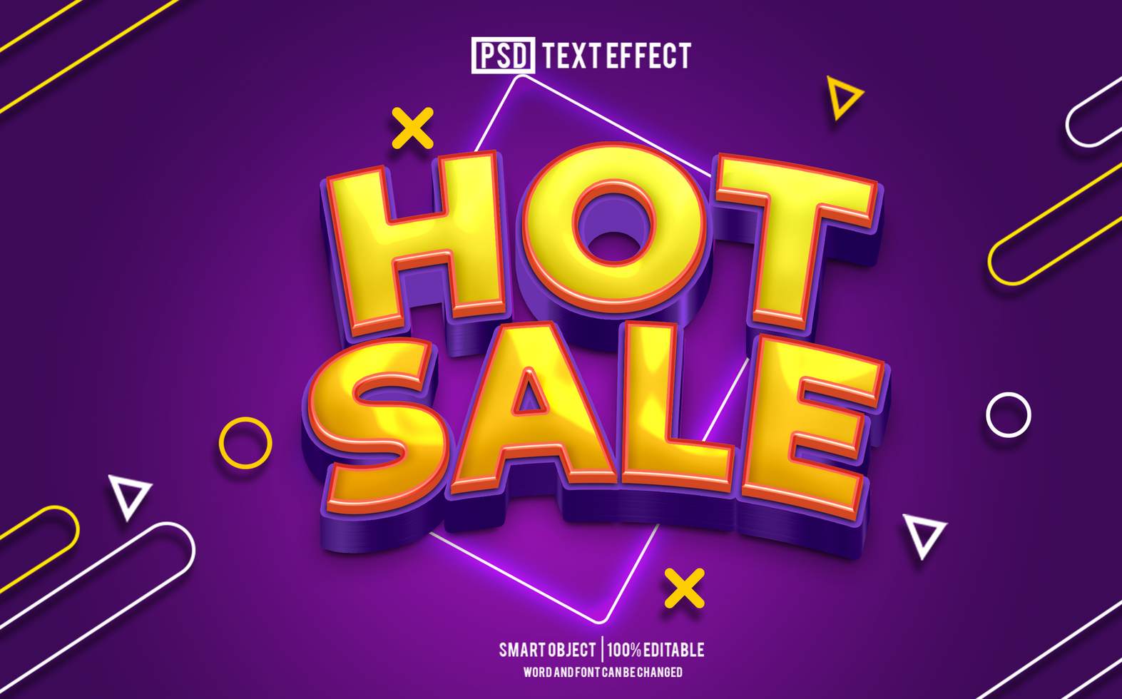 hot sale text effect, font editable, typography, 3d text psd
