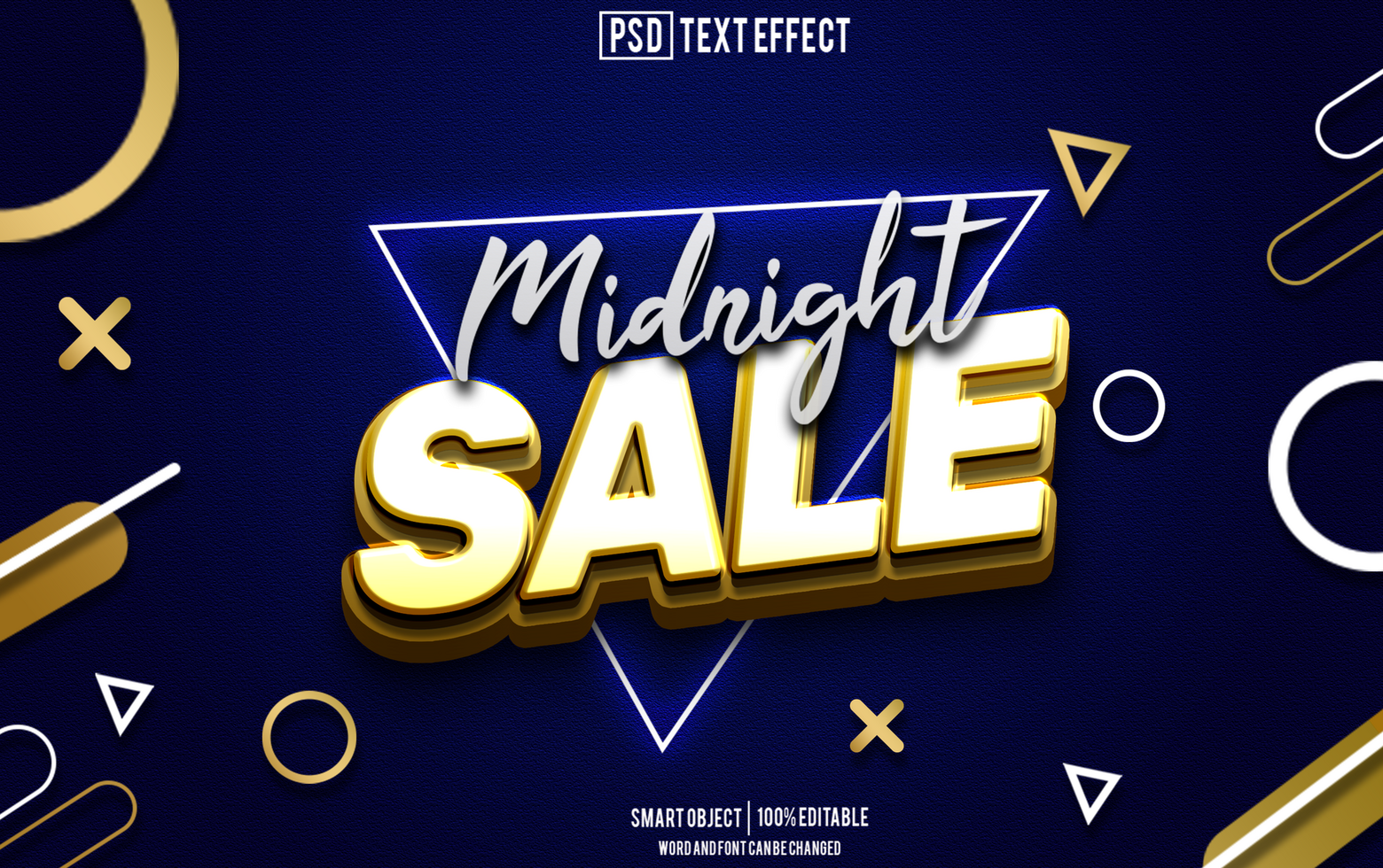 minuit vente texte effet, Police de caractère modifiable, typographie, 3d texte. psd