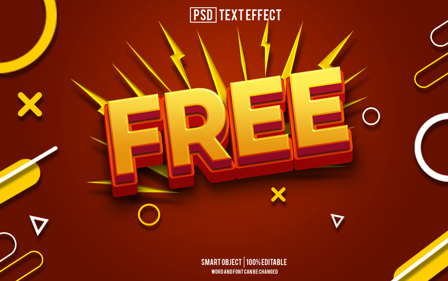 free text effect, font editable, typography, 3d text. psd