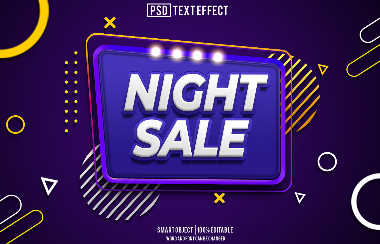 night sale text effect, font editable, typography, 3d text, for background banner psd