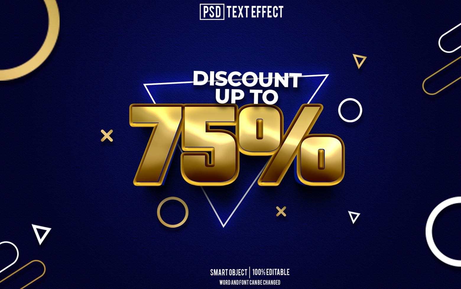 discount 75 percent text effect, font editable, typography, 3d text. psd