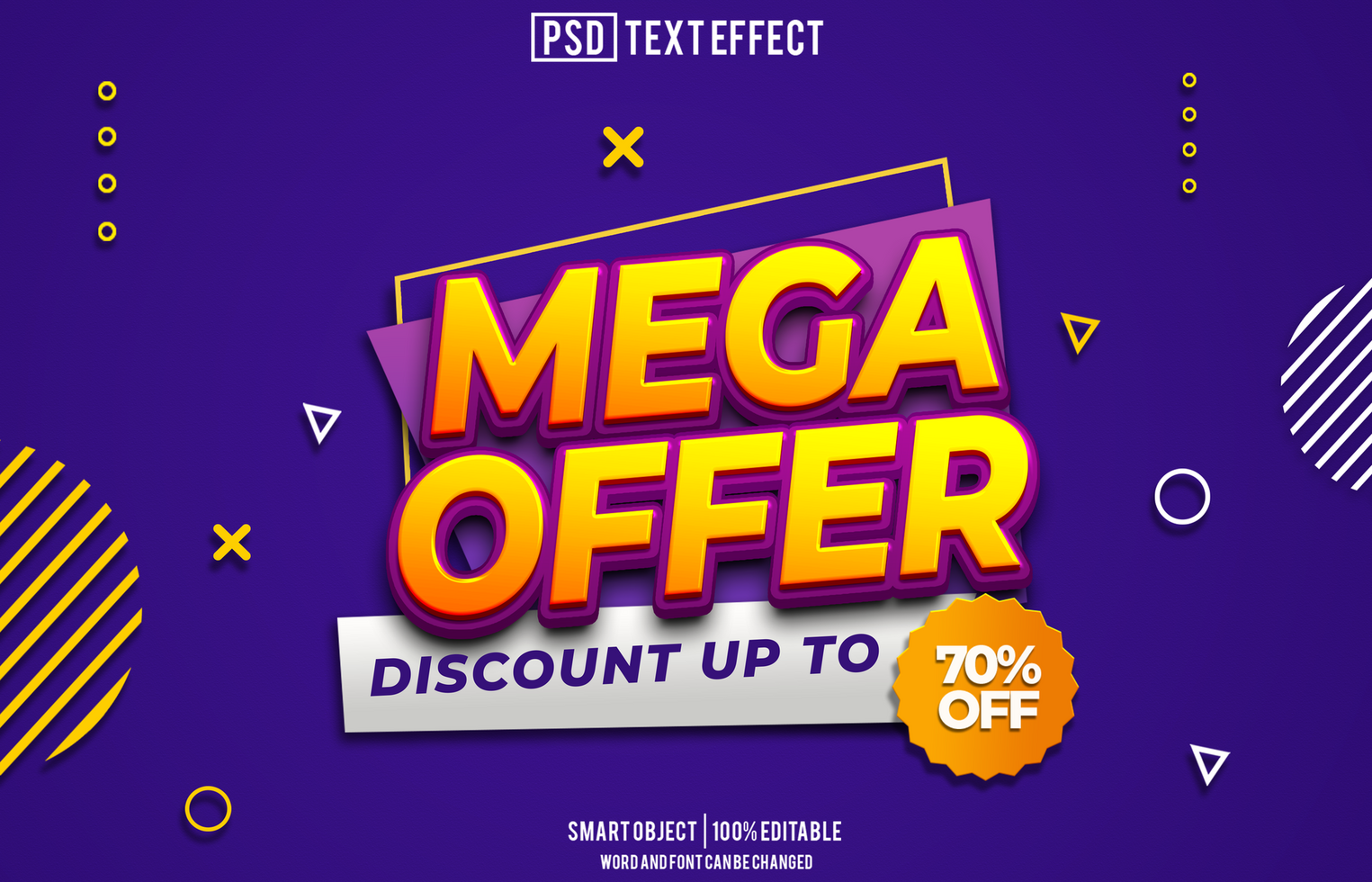 mega offer text effect, font editable, typography, 3d text, for background banner psd