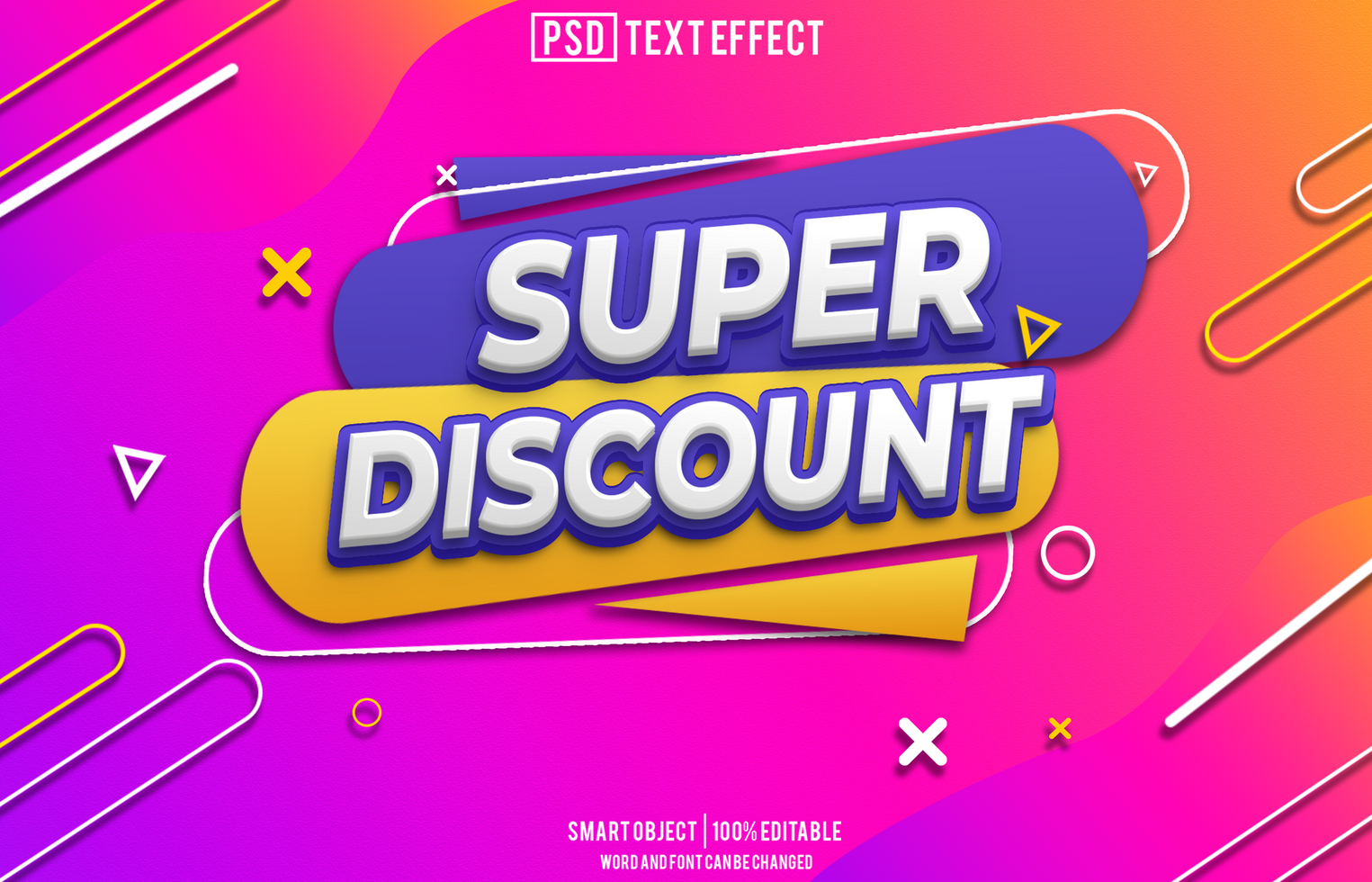 super discount text effect, font editable, typography, 3d text psd