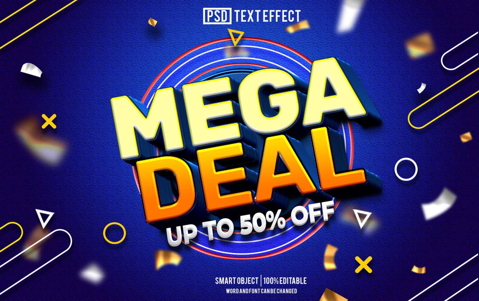 mega deal text effect, font editable, typography, 3d text. psd
