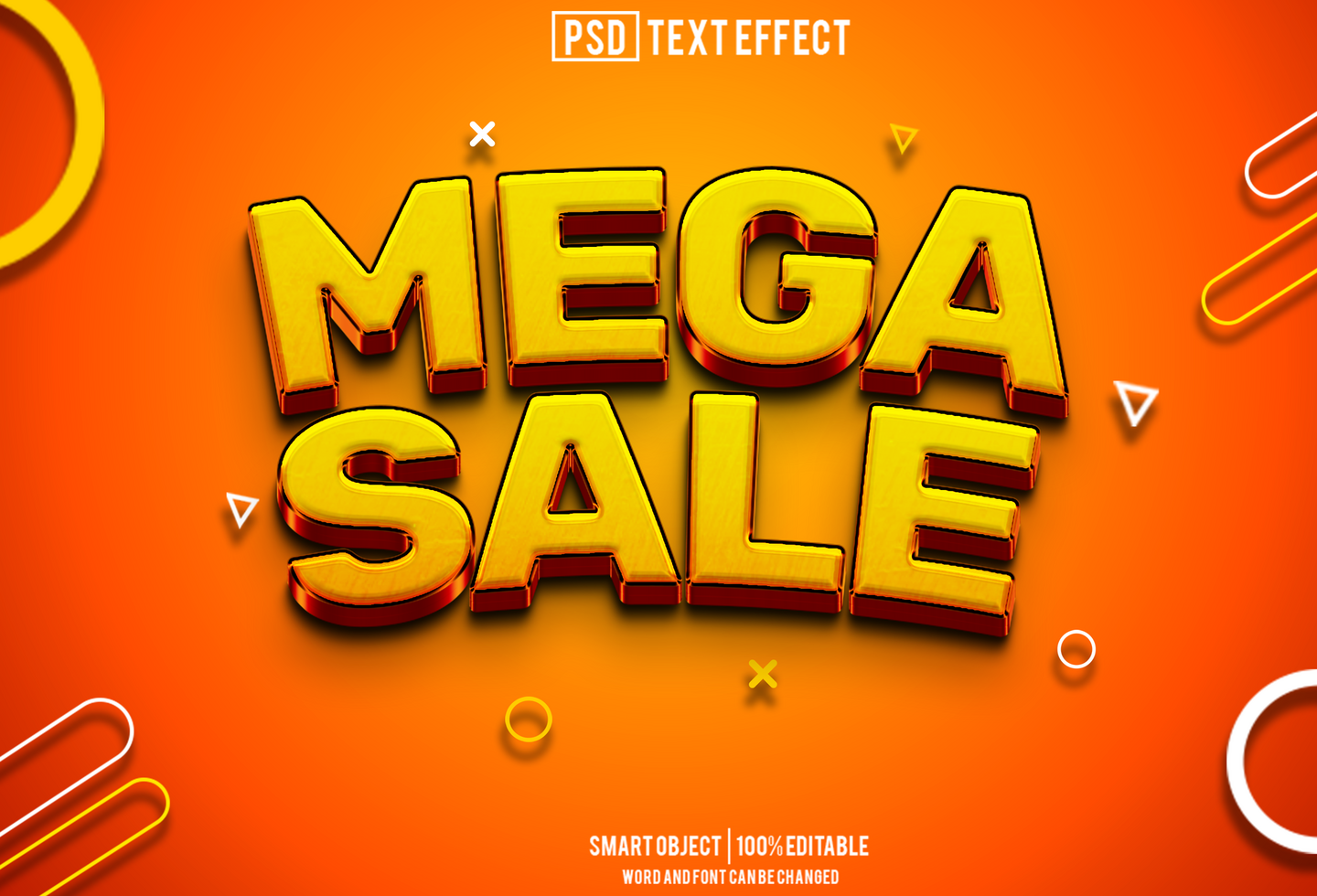 mega sale text effect, font editable, typography, 3d text. for background banner psd