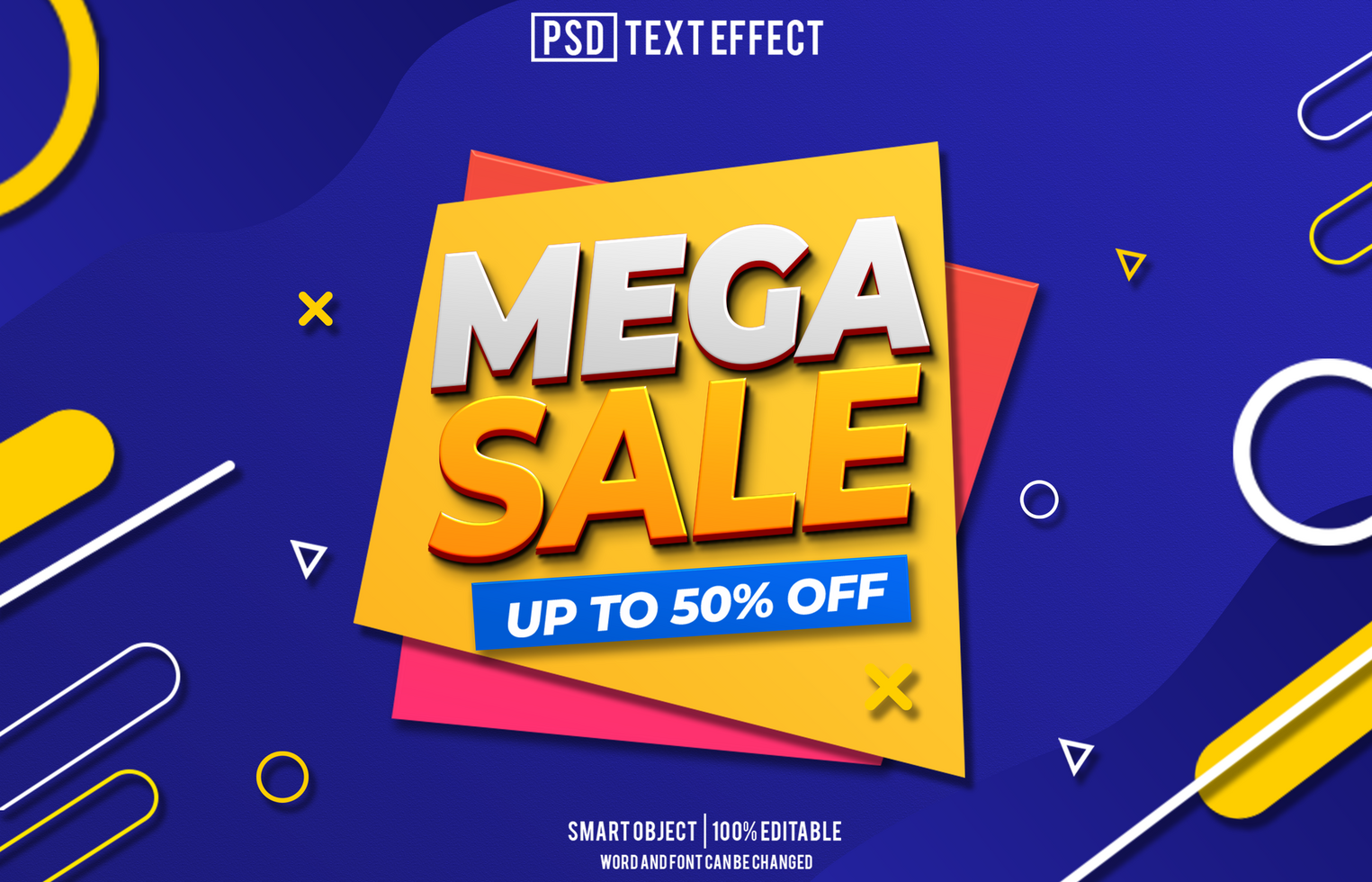 mega sale text effect, font editable, typography, 3d text, for background banner psd