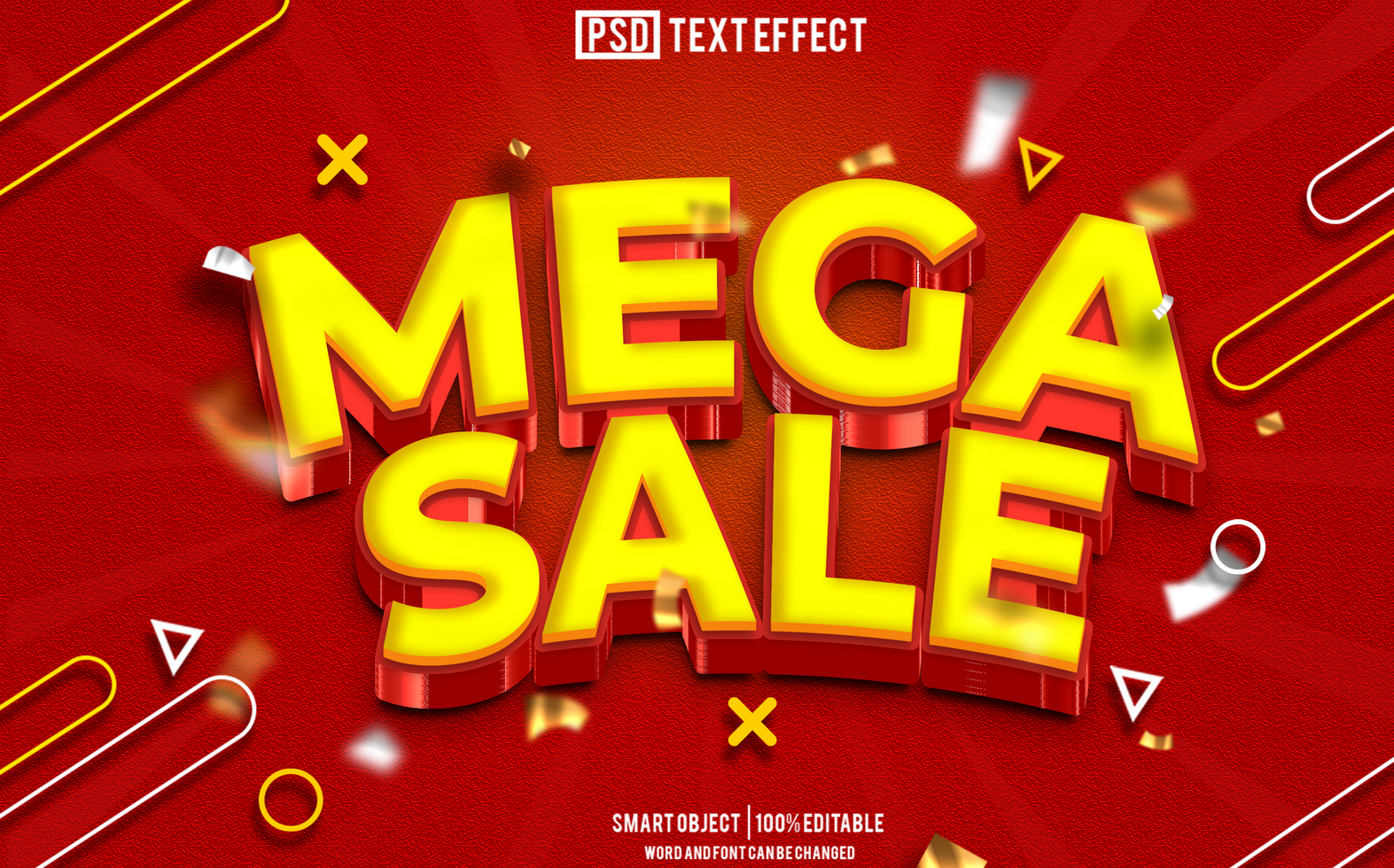 mega sale text effect, font editable, typography, 3d text psd