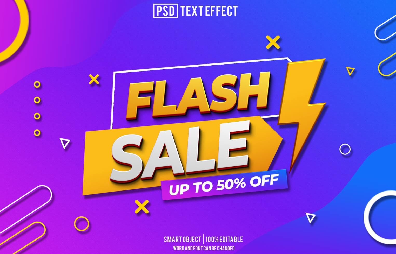 flash sale text effect, font editable, typography, 3d text, for background banner psd