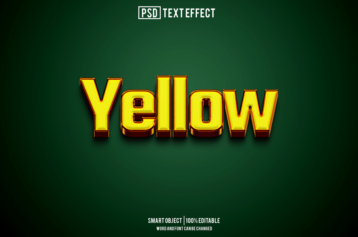yellow text effect, font editable, typography, 3d text psd