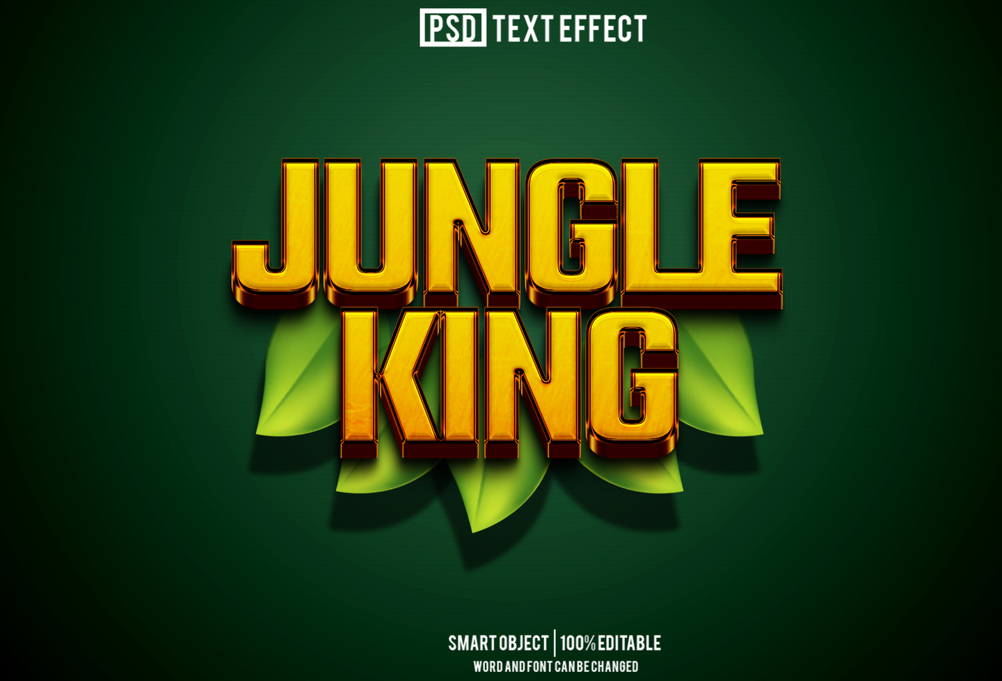 jungle king text effect, font editable, typography, 3d text psd