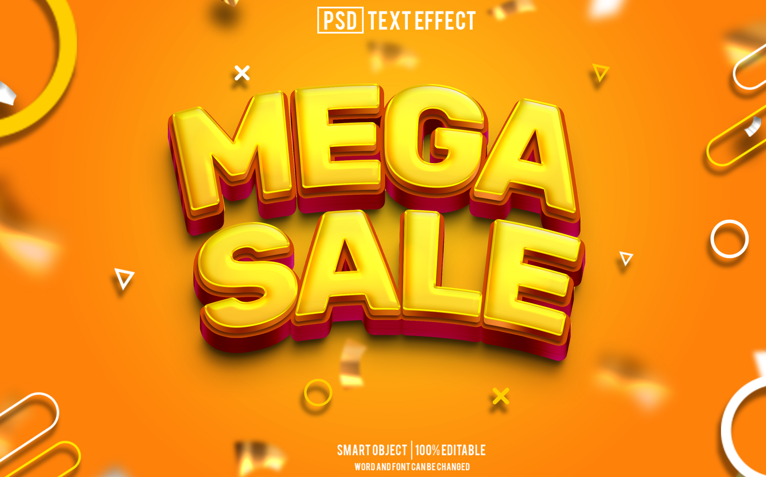 mega sale text effect, font editable, typography, 3d text. for background banner psd