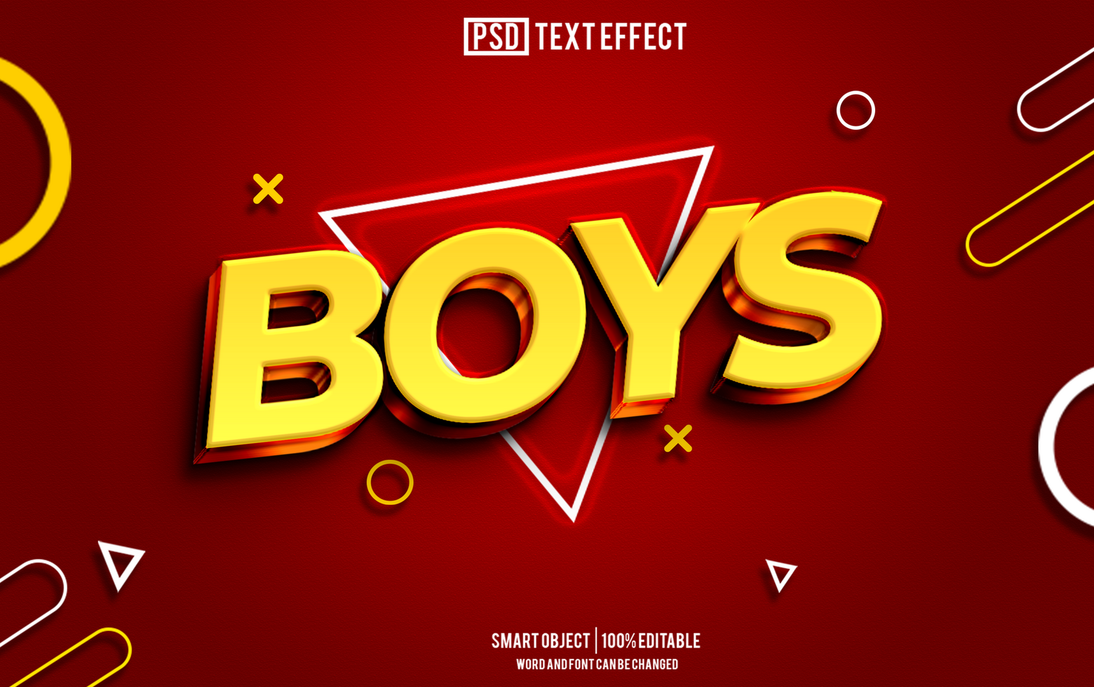 boys text effect, font editable, typography, 3d text psd