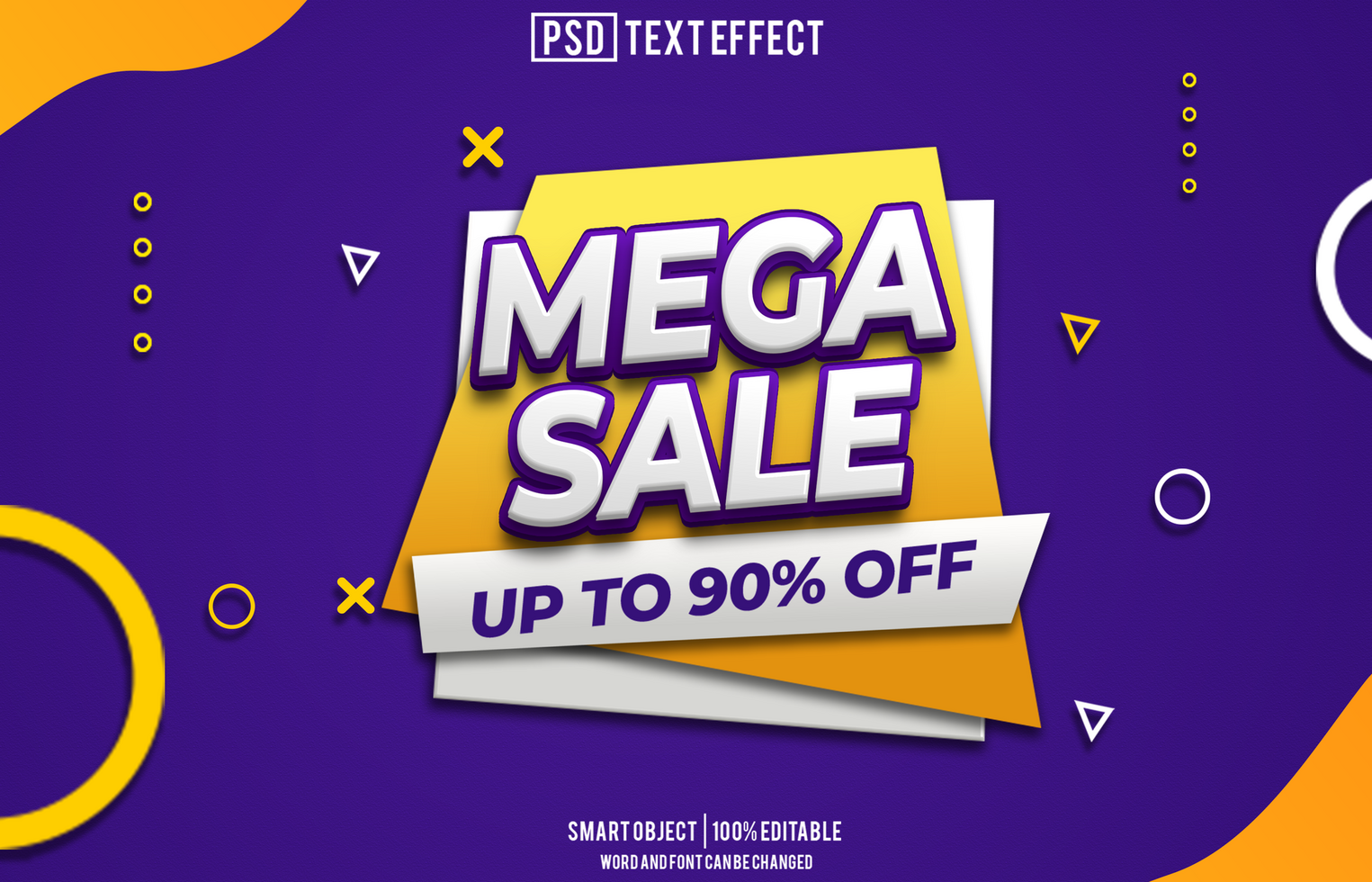 mega sale text effect, font editable, typography, 3d text, for background banner psd