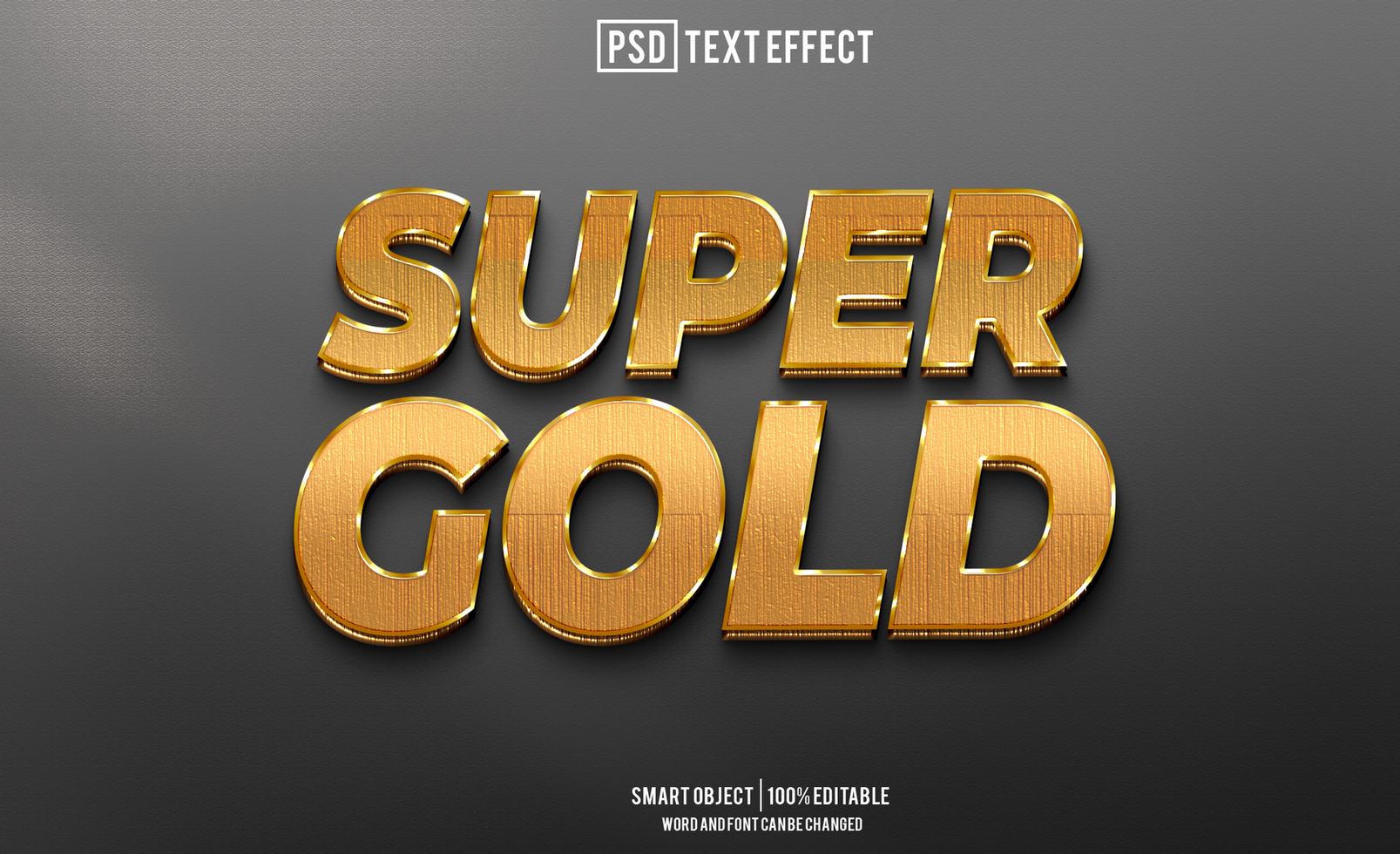 super gold text effect, font editable, typography, 3d text psd