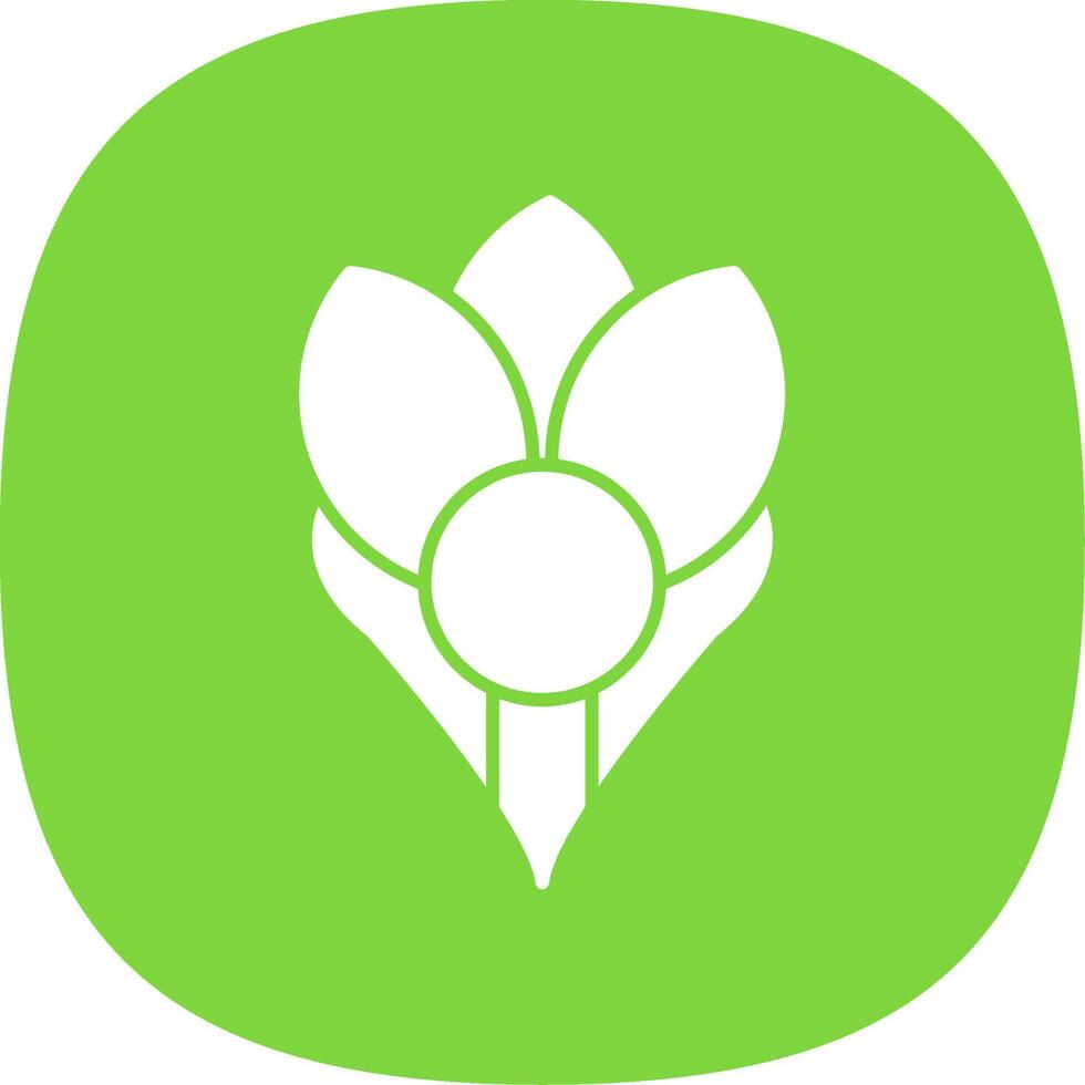 Crocus Glyph Curve Icon vector