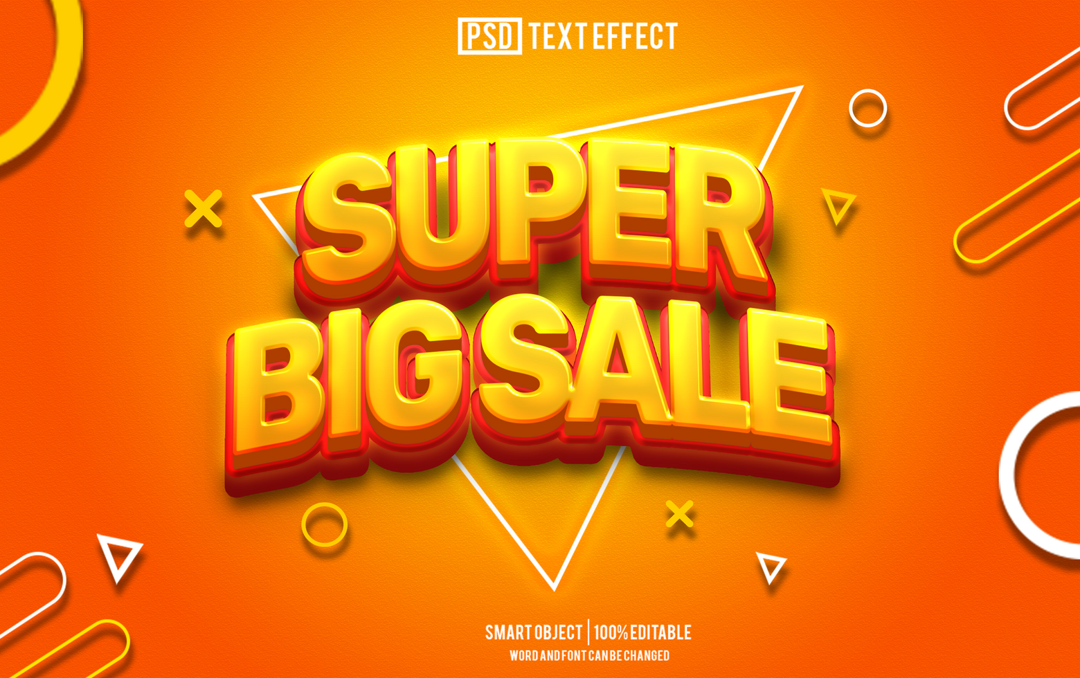 super big sale text effect, font editable, typography, 3d text. for background banner psd