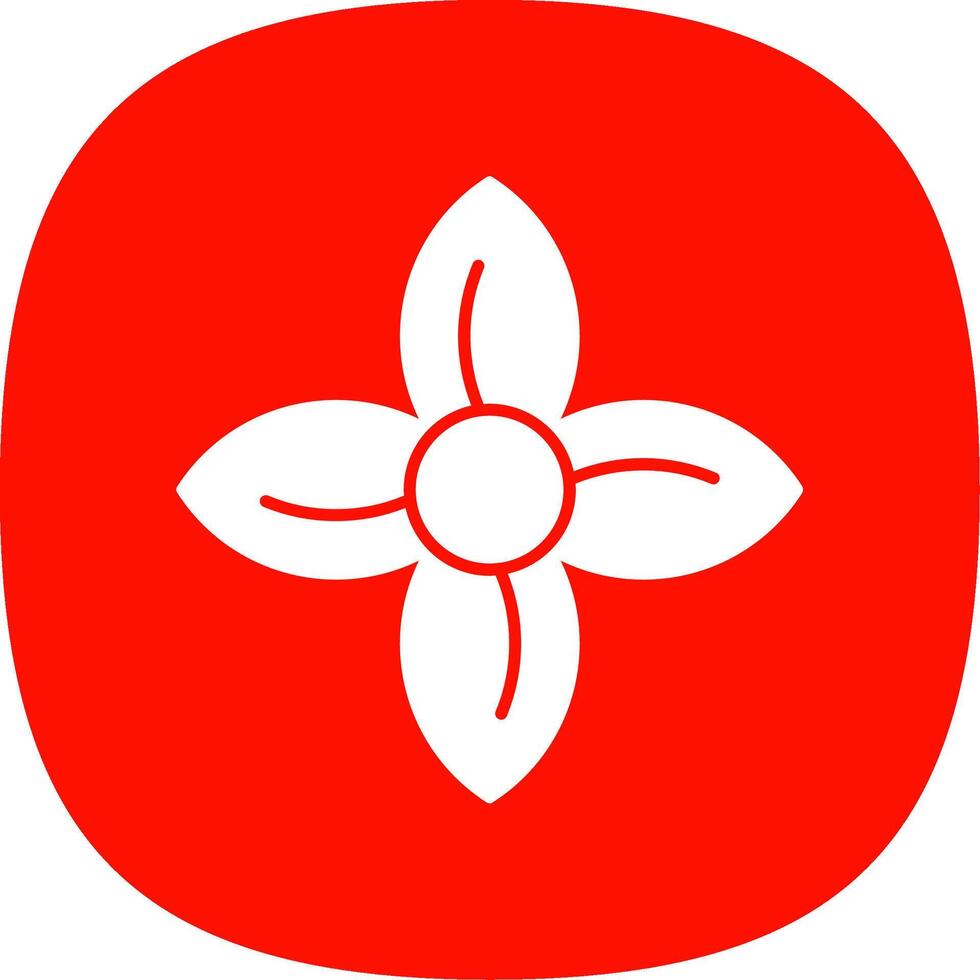 Clematis Glyph Curve Icon vector