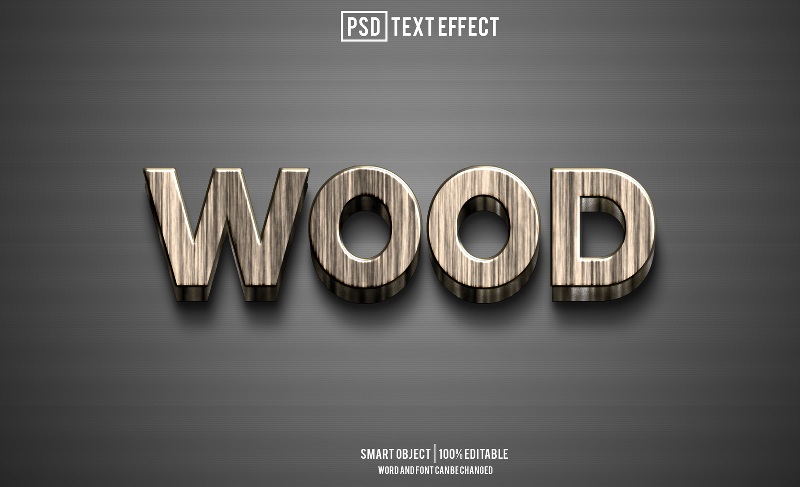 hout tekst effect, doopvont bewerkbaar, typografie, 3d tekst psd