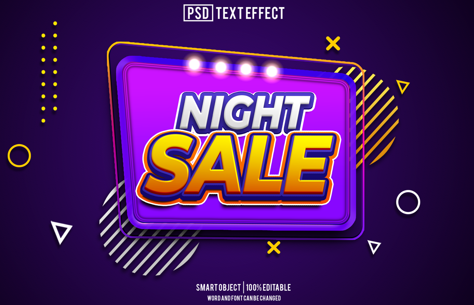 night sale text effect, font editable, typography, 3d text, for background banner psd
