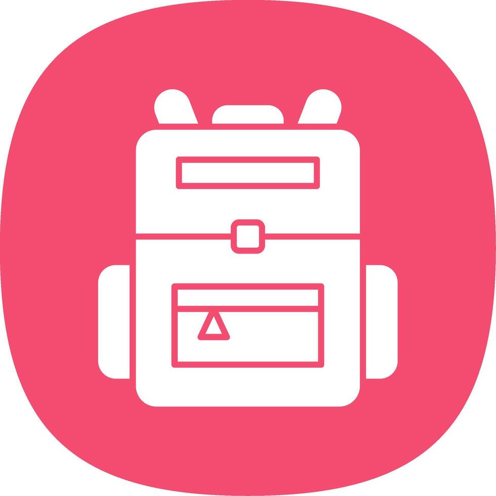 Backpack Glyph Curve Icon vector
