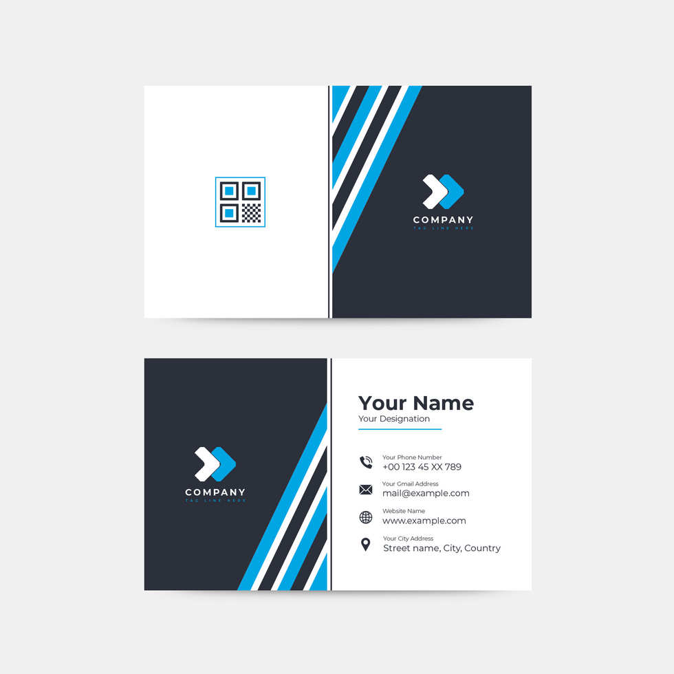 Simple Business card design in white and black colour psd