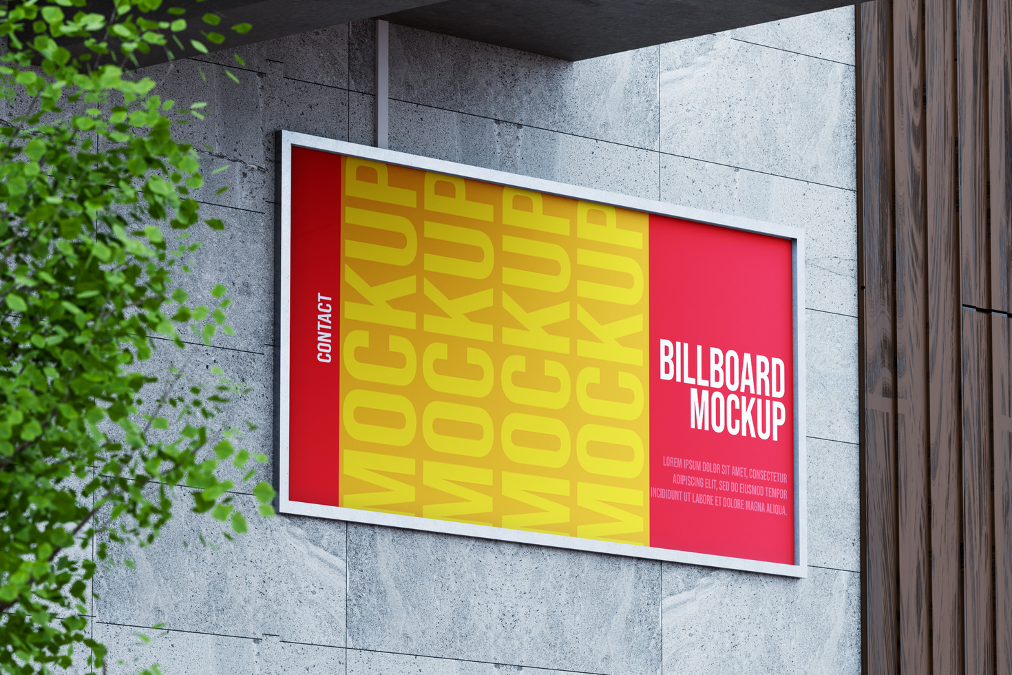 Street billboard display mock-up psd