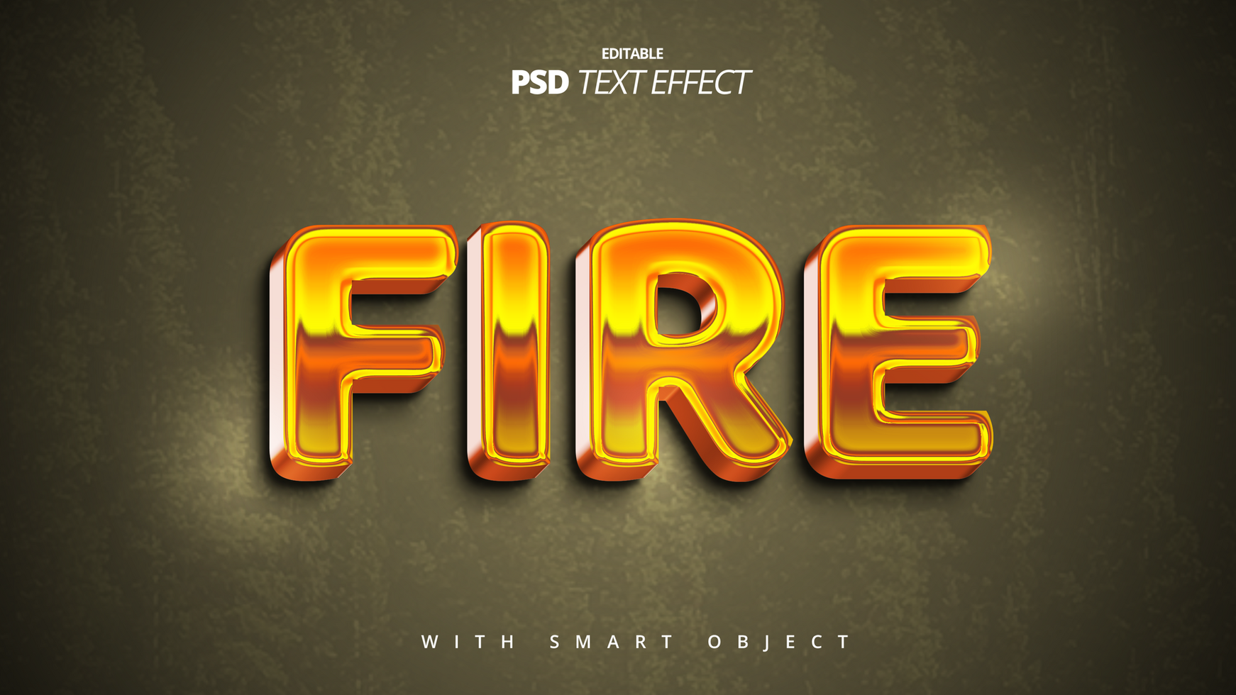 golden burning shiny 3d movie title text effect editable template design psd