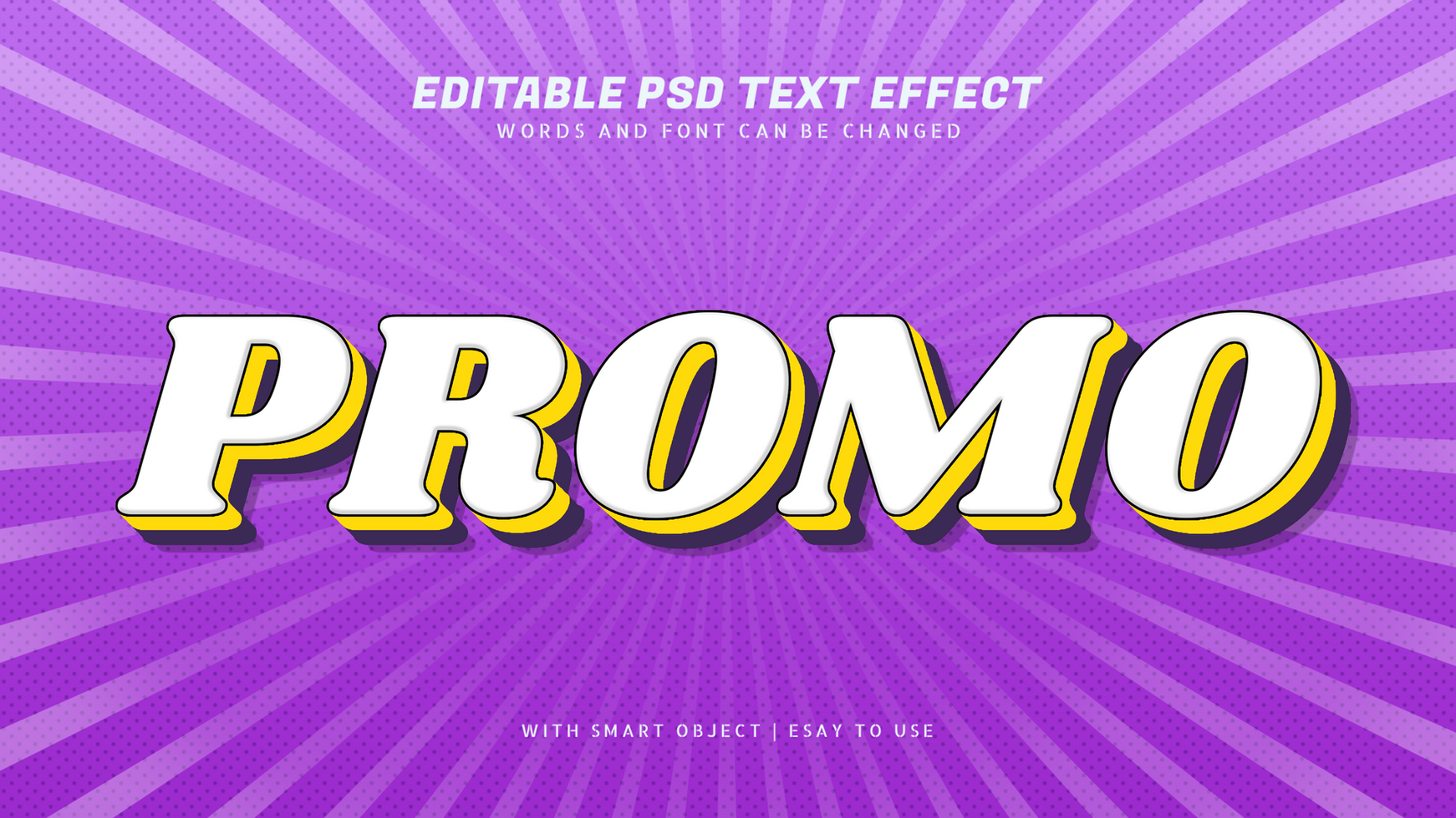 Promo modern 3d style text effect editable psd
